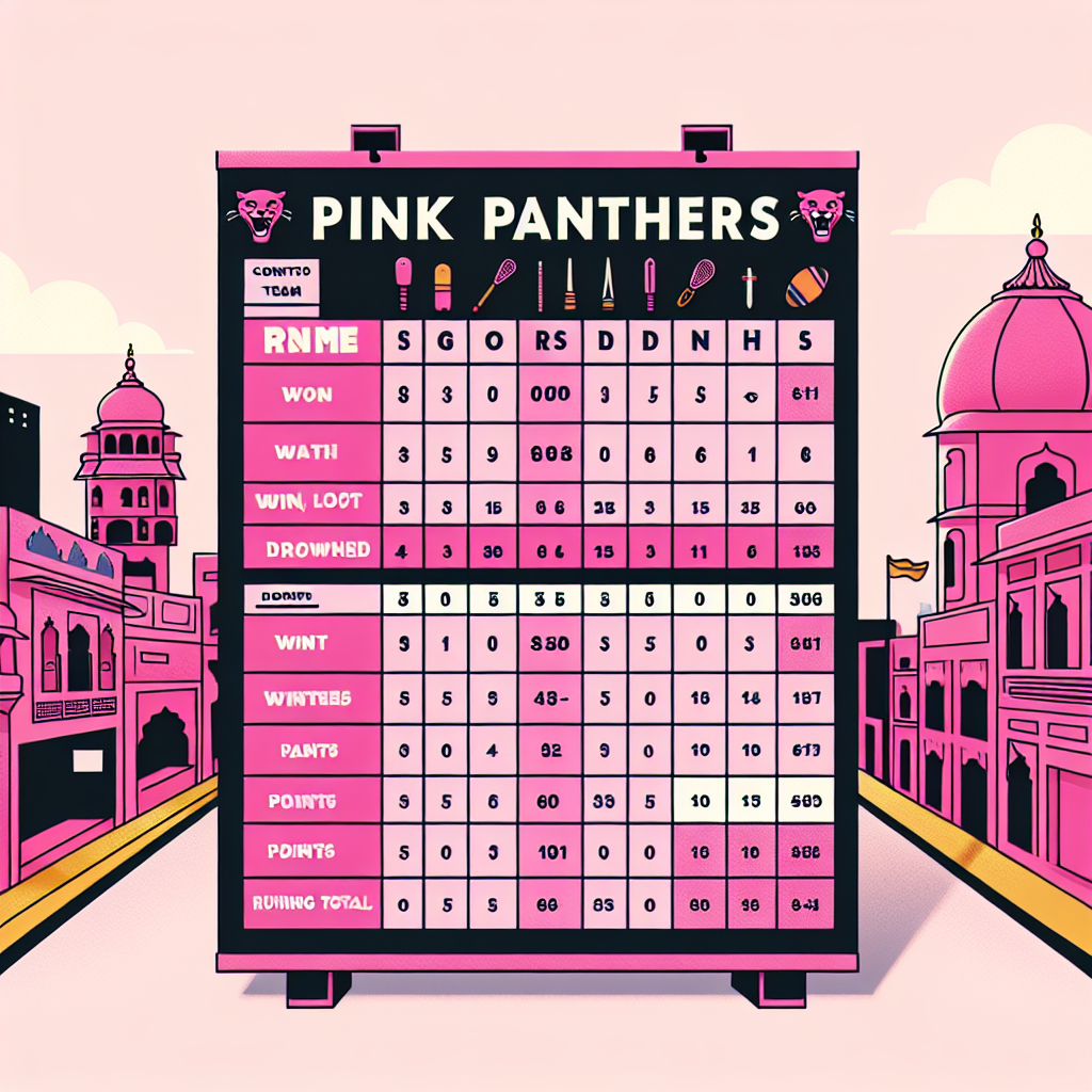 jaipur pink panthers points table