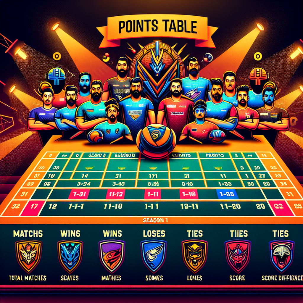 pkl points table season 1