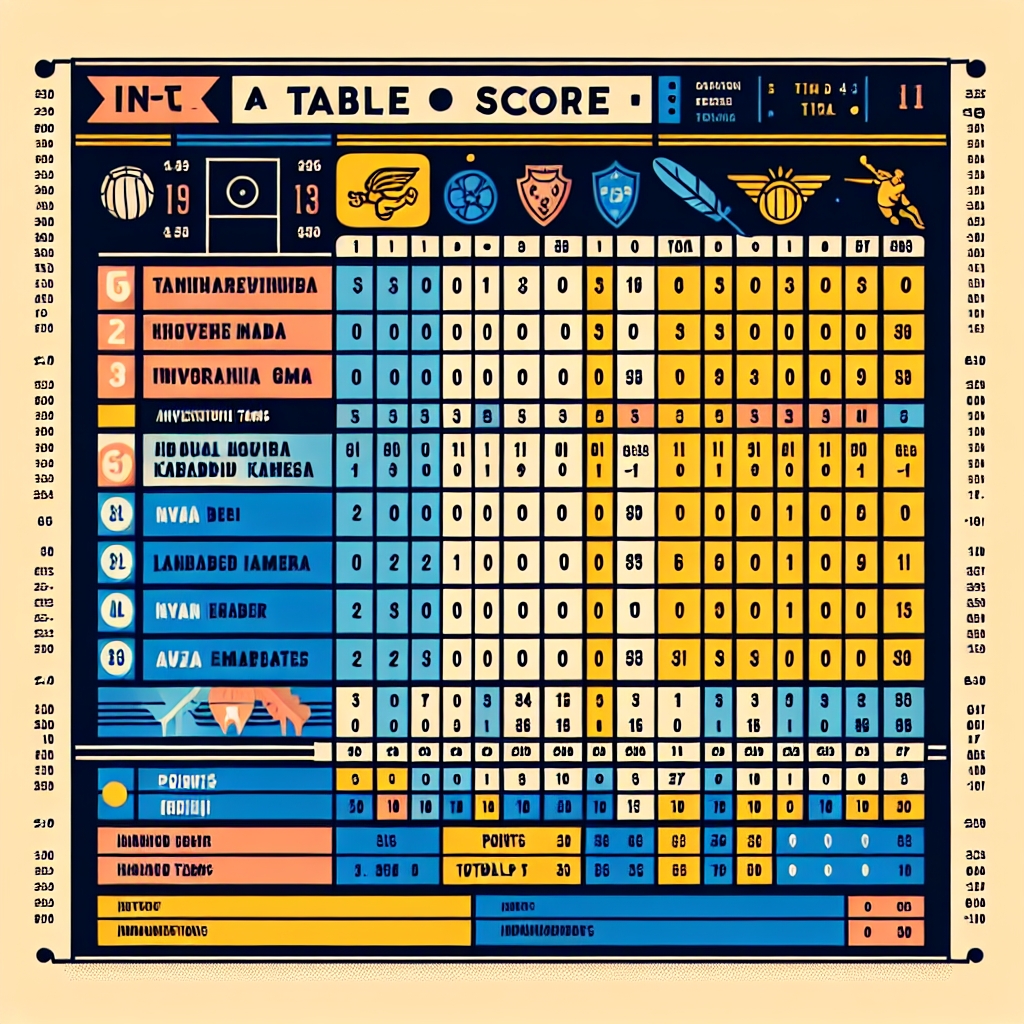 pro kabaddi league table point